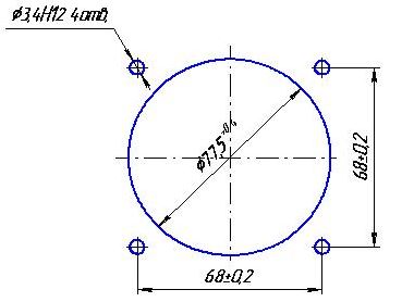 Схема с габаритными размерами амперметра ЭА0302/1