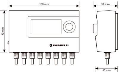 Рис.1. Габаритный чертеж контроллера Euroster 12