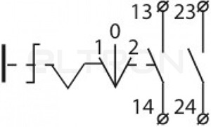Рис.1. Схема подключения поворотных кнопок XB2-BJ33