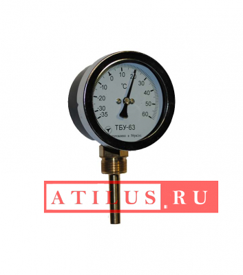 Термометр биметаллический радиальный ТБУ-63 фото 1