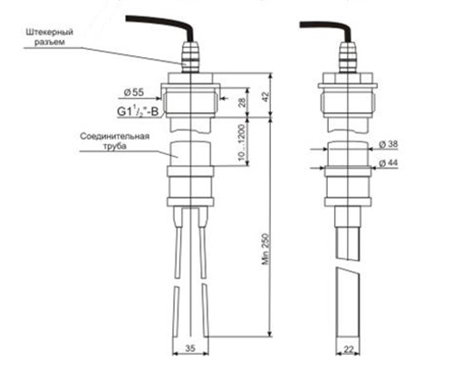 Размеры вилки к сигнализатору ВС-341